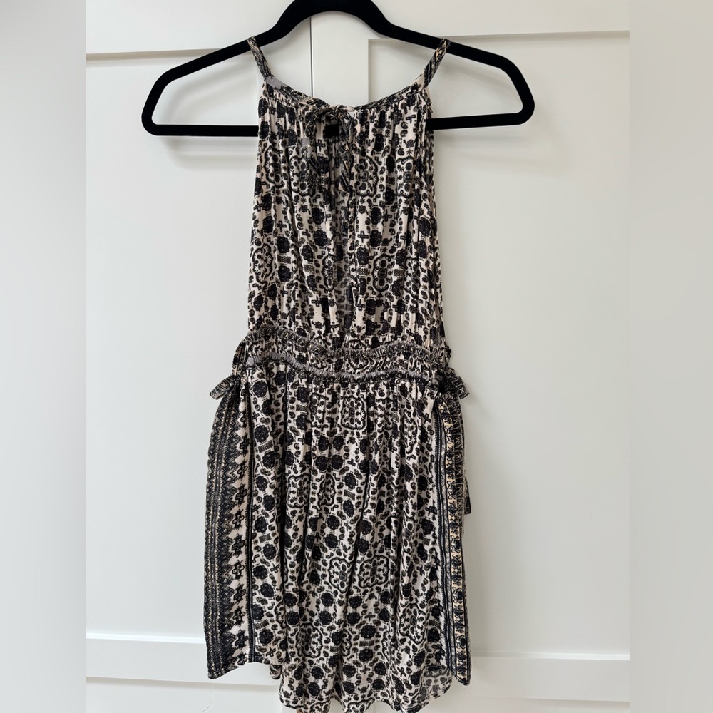 Free People Black and White Halter Sundress